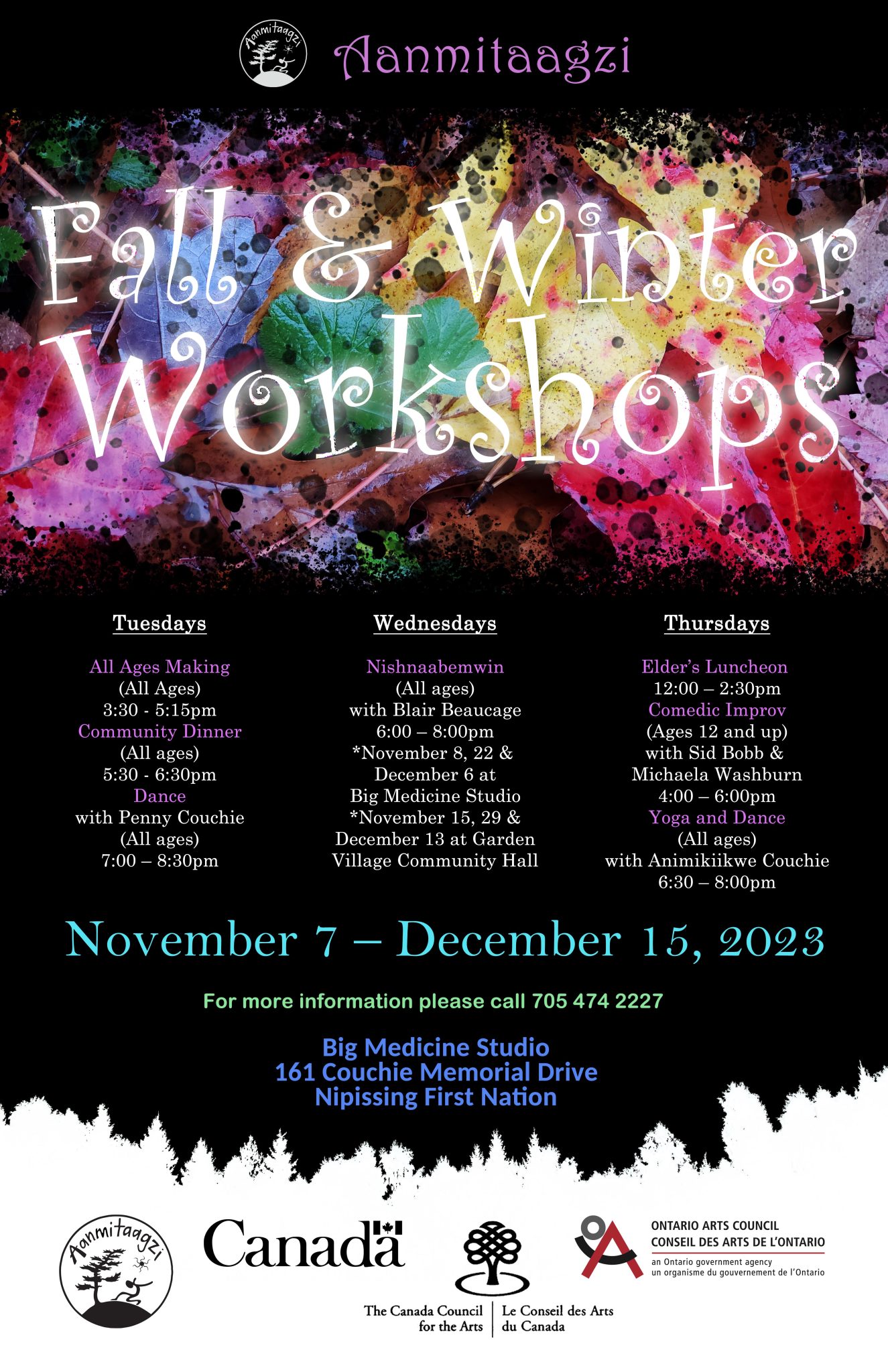 The poster for the 2023 fall and winter workshop series.