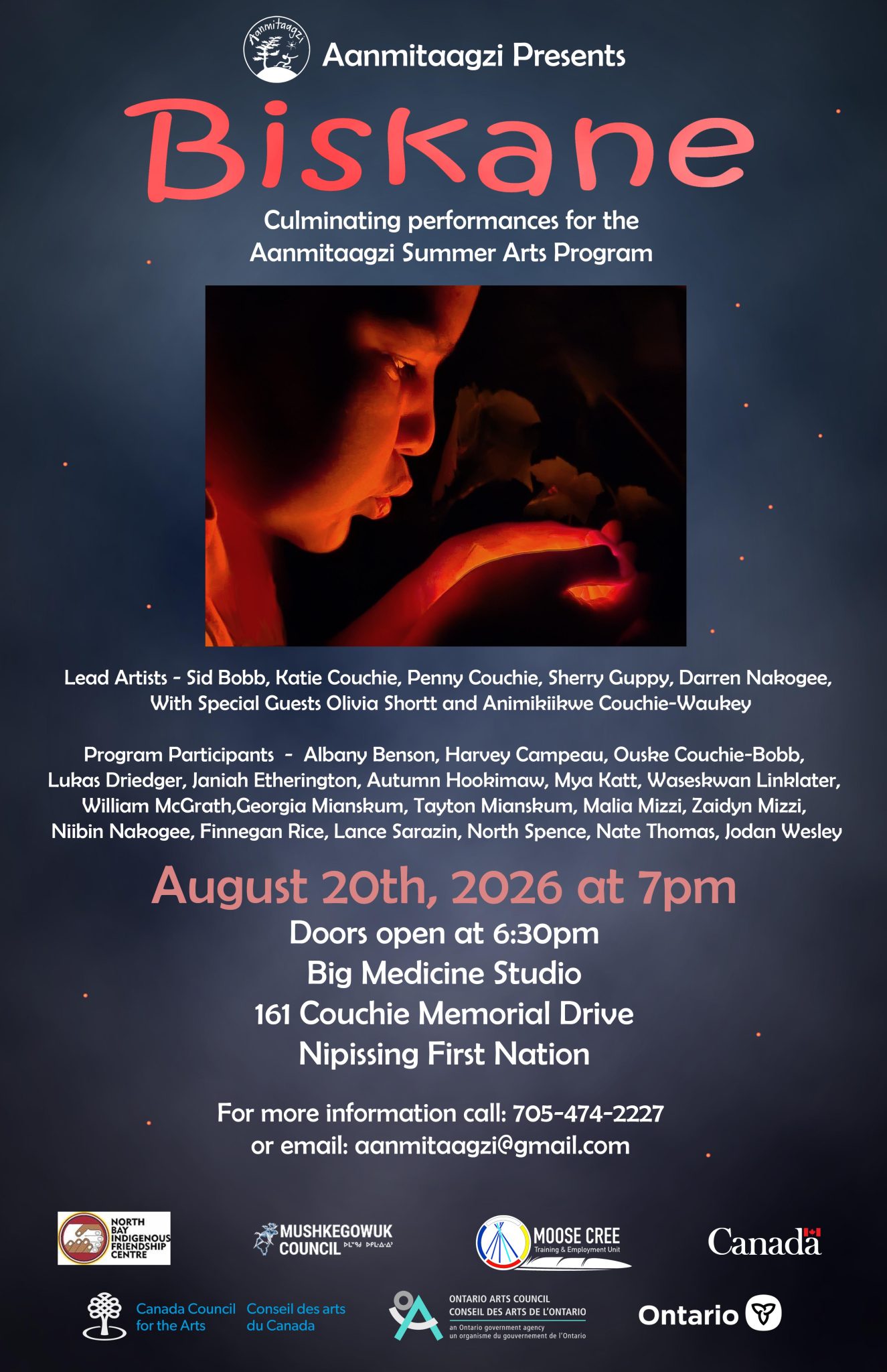 Poster for Biskane, the culminating performance for the 2026 Summer Arts Program.